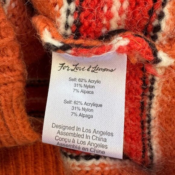 For love & Lemons Charlie Striped Alpaca Cardigan Button Up Sweater Size XL - Picture 11 of 11